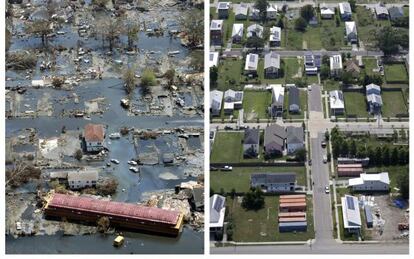 El distrito 9, en septiembre de 2005 y julio de 2015. 