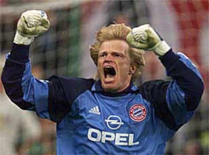 Kahn celebra la victoria del Bayern en la Liga de Campeones.