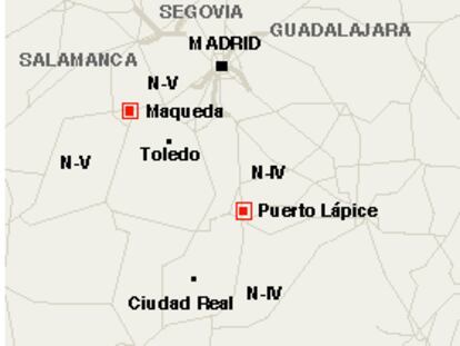 ETA hace estallar dos pequeños artefactos en las autovías A-5 y A-4 en plena operación salida