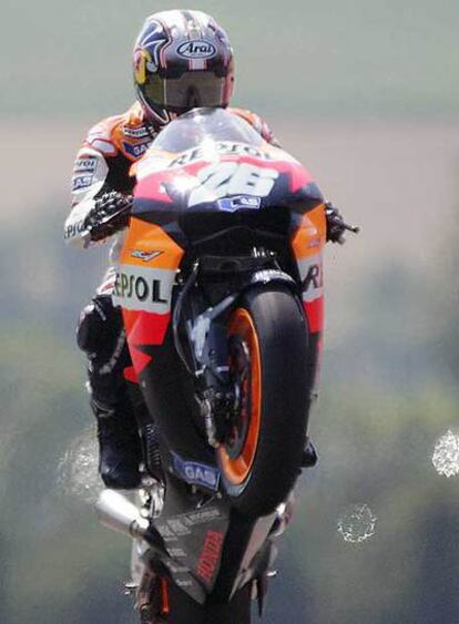 Dani Pedrosa, tras ganar en Alemania.