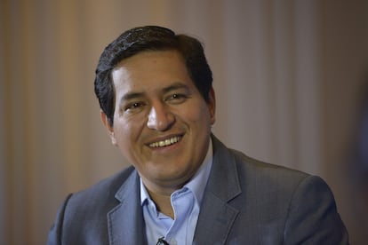 Andrés Arauz, candidato presidencial en Ecuador, durante una entrevista celebrada el 7 de febrero 