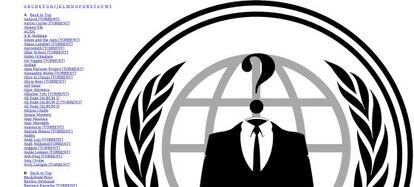 Sitio desde el que Anonymous ha enlazado a páginas para descargarse la discografía de Sony.