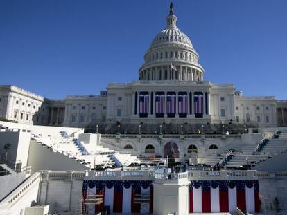 El escenario de la ceremonia de investidura, en el Capitolio.