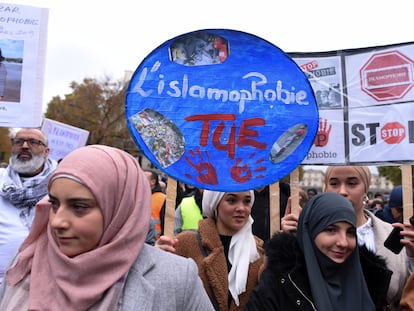 Marcha en París contra la islamofobia el 10 de noviembre de 2019.