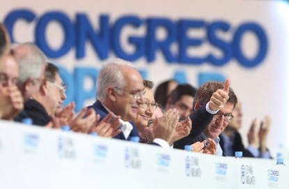 El presidente del PPdeG, Alberto Núñez Feijóo, en un momento del congreso.