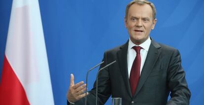 El presidente polaco, Donald Tusk, el pasado viernes en Alemania.