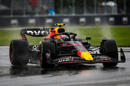 El Red Bull de Checo Pérez, durante el Gran Premio de Canadá de la Fórmula 1.