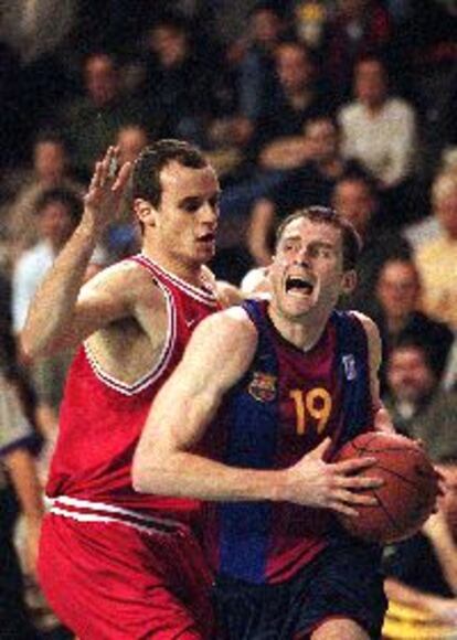Jiménez y Karnisovas, durante el partido de ayer.