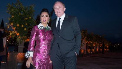 Salma Hayek y su marido Francois Henri Pinault, presidente del grupo del lujo Pinault-Printemps-Redoute.