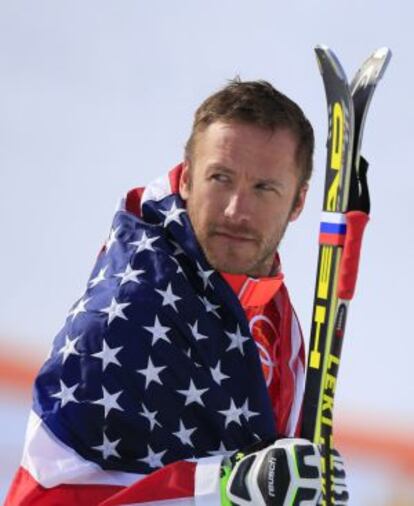 Bode Miller, enfundado en la bandera de Estados Unidos