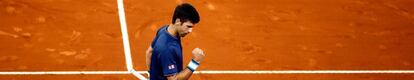 Djokovic, durante el partido de cuartos frente a Feliciano López.