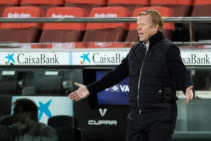 Koeman, en el partido del Barcelona ante el Eibar.