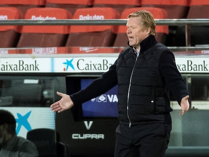 Koeman, en el partido del Barcelona ante el Eibar.