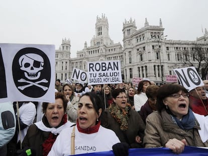 Manifestación en Madrid en defensa de la sanidad pública, a finales de septiembre.