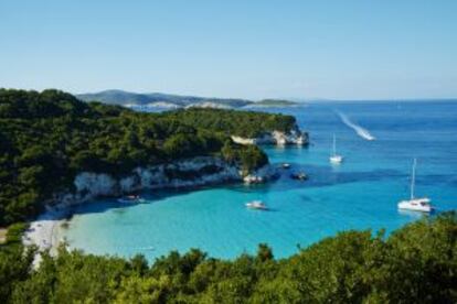 Playa de Voutoumi, en la isla griega de Paxos.