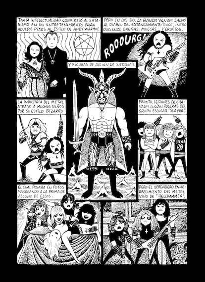 Viñetas del cómic ‘Black Metal’.