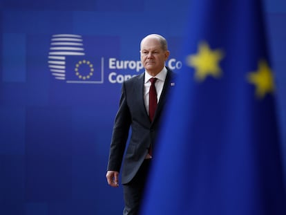 El canciller de Alemania, Olaf Scholz, en la cumbre europea del pasado 23 de marzo en Bruselas.