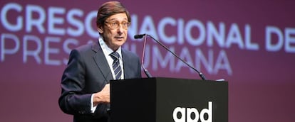 José Ignacio Goirigolzarri, presidente de Bankia, esta mañana en Barcelona.