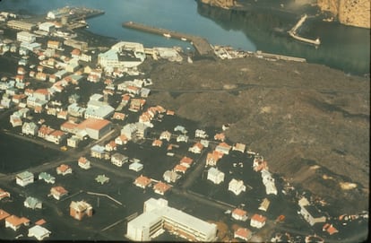Vista panorámica del estado del pueblo en 1973.