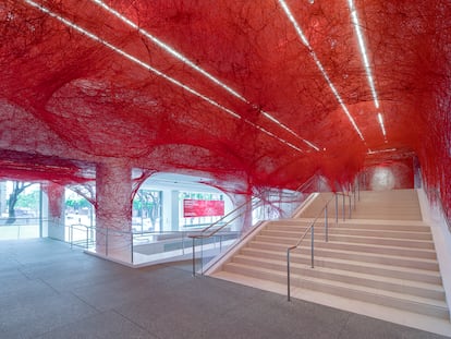 The ephemeral installation 'The Network', in the new lobby of the Hammer Museum in Los Angeles