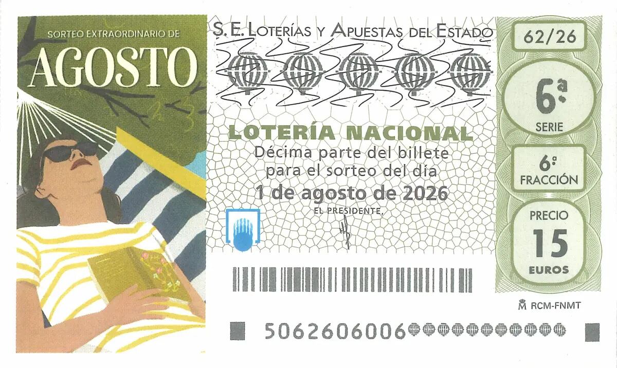 Décimo Lotería Nacional sábado 1 de agosto 2026