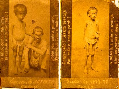 Flagelados da Grande Seca fotografados num estúdio de Fortaleza