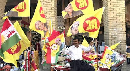 Los ciudadanos de Erbil se preparan para la celebración del referéndum de independencia del Kurdistán iraquí.