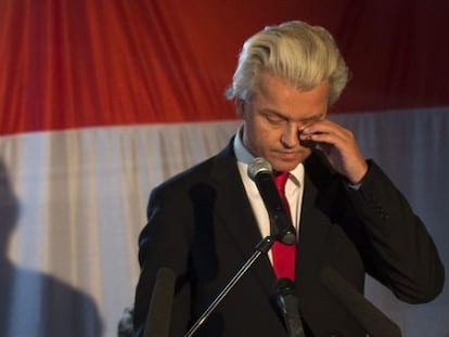 El ultraderechista Geert Wilders tras la debacle electoral del miércoles.