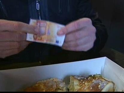 Billetes de 50 euros en el roscón de Reyes