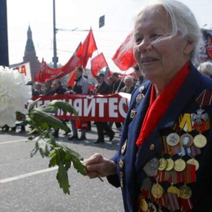 Valentina Verzunova, de 86 años, veterana de la II Guerra Mundial, en Moscú.