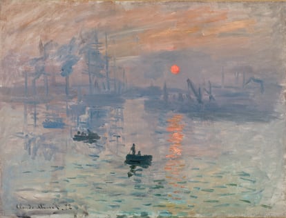 'Impresión, sol naciente' (1872), de Claude Monet, el cuadro que dio nombre al movimiento. Un crítico hostil, Louis Leroy, utilizó la palabra 'impresionismo' con connotación peyorativa tras visitar la exposición de este colectivo de artistas en 1874.