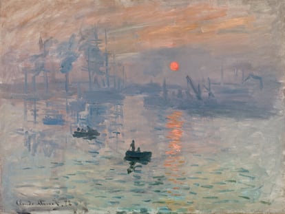 'Impresión, sol naciente' (1872), de Claude Monet, el cuadro que dio nombre al movimiento. Un crítico hostil, Louis Leroy, utilizó la palabra 'impresionismo' con connotación peyorativa tras visitar la exposición de este colectivo de artistas en 1874.