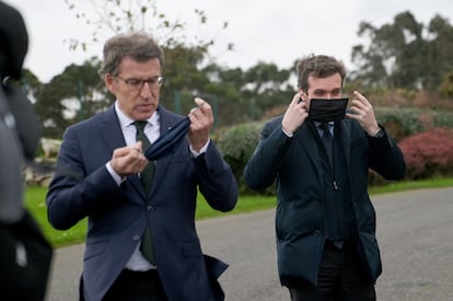 Núñez Feijóo y Casado, el pasado viernes en A Coruña.