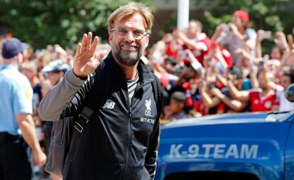 Klopp, durante la pretemporada del Liverpool.