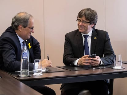 Quim Torra y Carles Puigdemont en Waterloo.