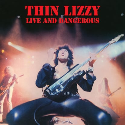 La mítica portada de 'Live and Dangerous', de Thin Lizzy. 