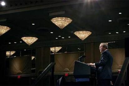 George W. Bush habla sobre la guerra contra el terrorismo en una conferencia celebrada ayer en Washington.