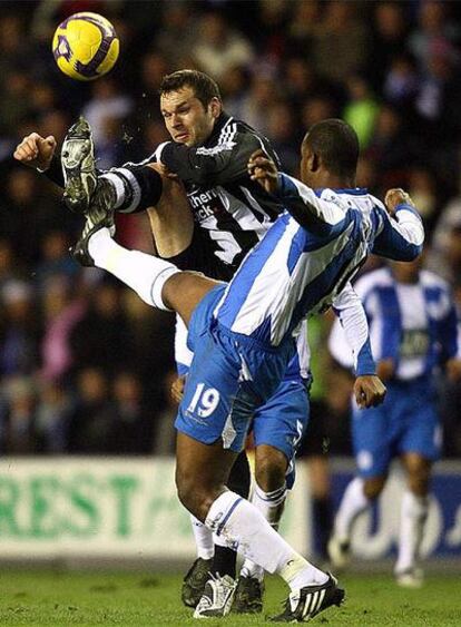 El jugador del Newcastle, durante el partido ante el Wigan