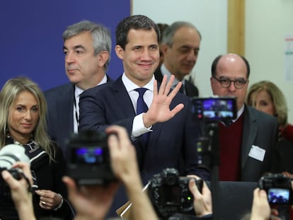 Juan Guaidó no Parlamento Europeu em janeiro de 2020.