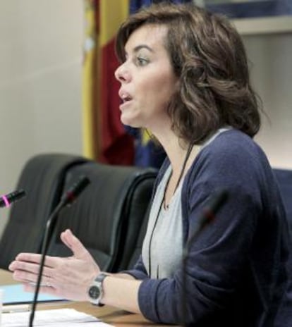 La portavoz del PP en el Congreso de los Diputados, Soraya Sáenz de Santamaría.