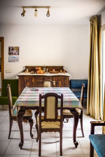 The dining room of the Church-run halfway house where Van der Dussen is now staying.