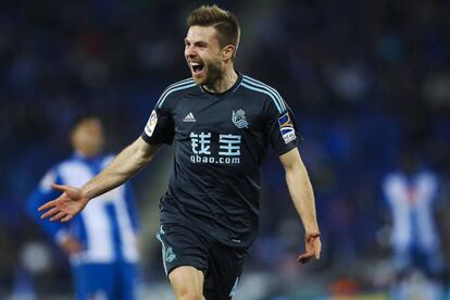 Illarramendi celebra su gol al Espanyol.