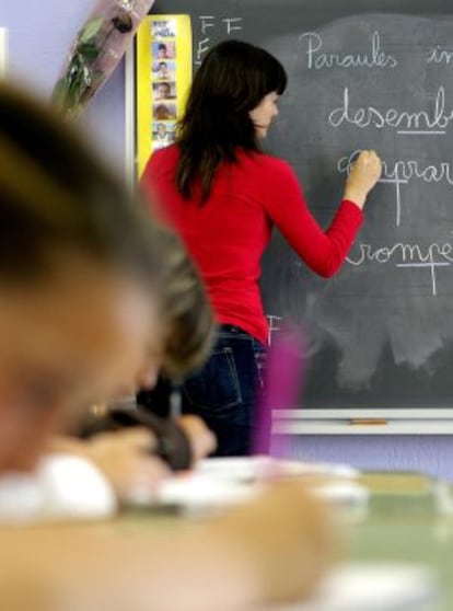 Clase de una escuela pública de El Prat de Llobregat (Barcelona).