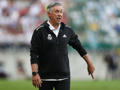 Carlo Ancelotti, en el amistoso Madrid-Milan del 8 de agosto en Austria.