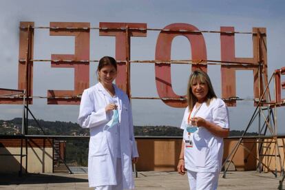 Carlota Bruch i Marisol Lolo, a l'Hotel Terrassa Park.