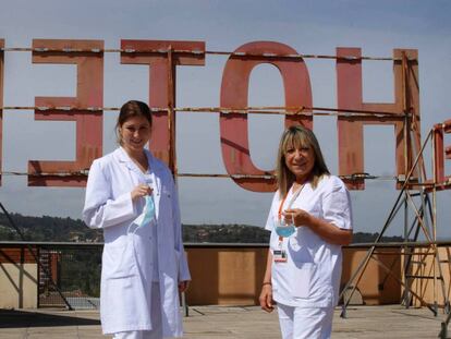 Carlota Bruch i Marisol Lolo, a l'Hotel Terrassa Park.