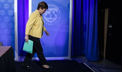 Kristalina Georgieva, directora gerente del FMI, el pasado marzo en la sede del organismo en Washington.