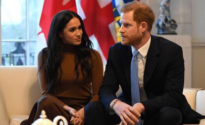 Enrique de Inglaterra y Meghan Markle, el 7 de enero en Londres.