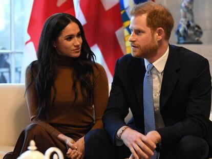 Enrique de Inglaterra y Meghan Markle, el 7 de enero en Londres.