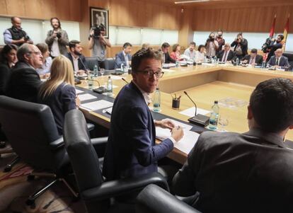 Iñigo Errejón (Más Madrid), en la Junta de portavoces de la Asamblea de Madrid.